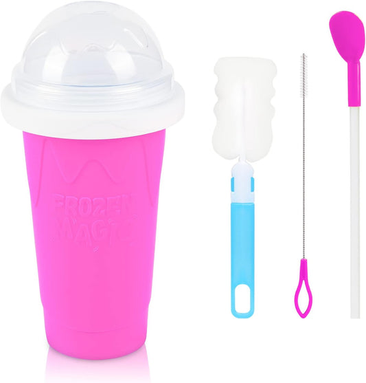 Slushie Cup - Portable Slushie Maker Cup for Smoothies & Shakes, Double Layer Quick Frozen Magic Cup, Personal Mini Slushy Cup Ice Cream Maker for Home, Family, DIY, Homemade, Travel