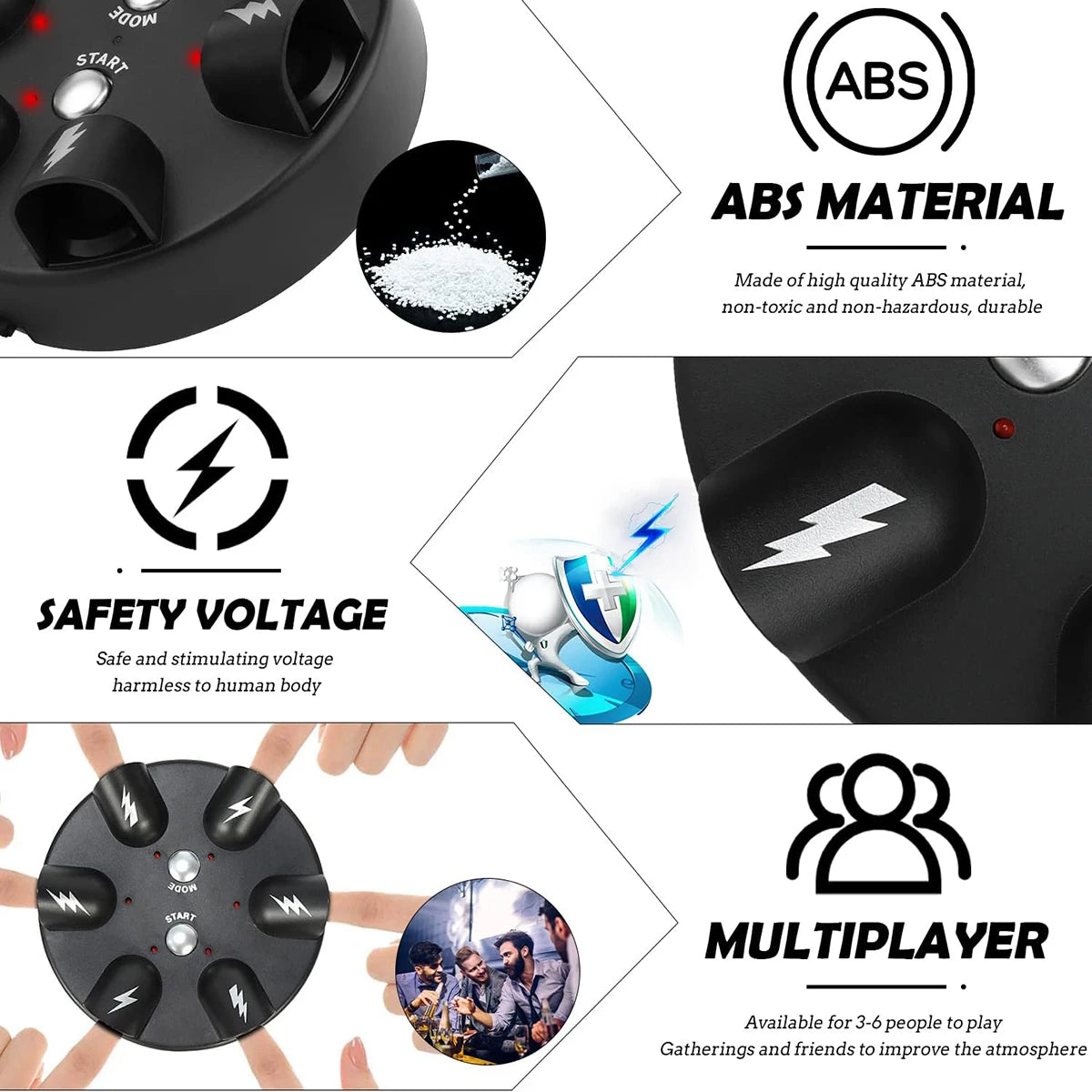 Six Finger Lie Detector Finger Click Decompression Party, Electric Miracle Toy Family Party Creative Toy