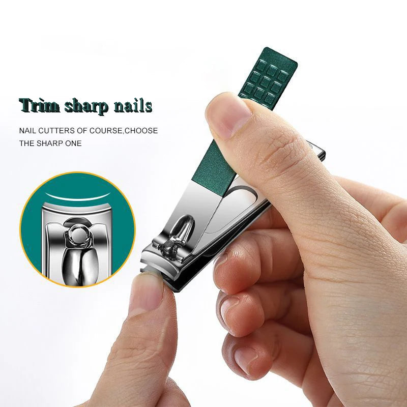 7 Pcs Green Portable Manicure Sets Pedicure Kits Nail Clipper Set Eyebrow Scissors Earpick Personal Care Tools Traval