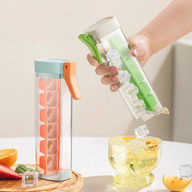 Ice Cube Mold One Hand Press Type Ice Storage Box Ice Cube Tray DIY Ice Cube Maker Mold Household Ice Making Box Barware Tool