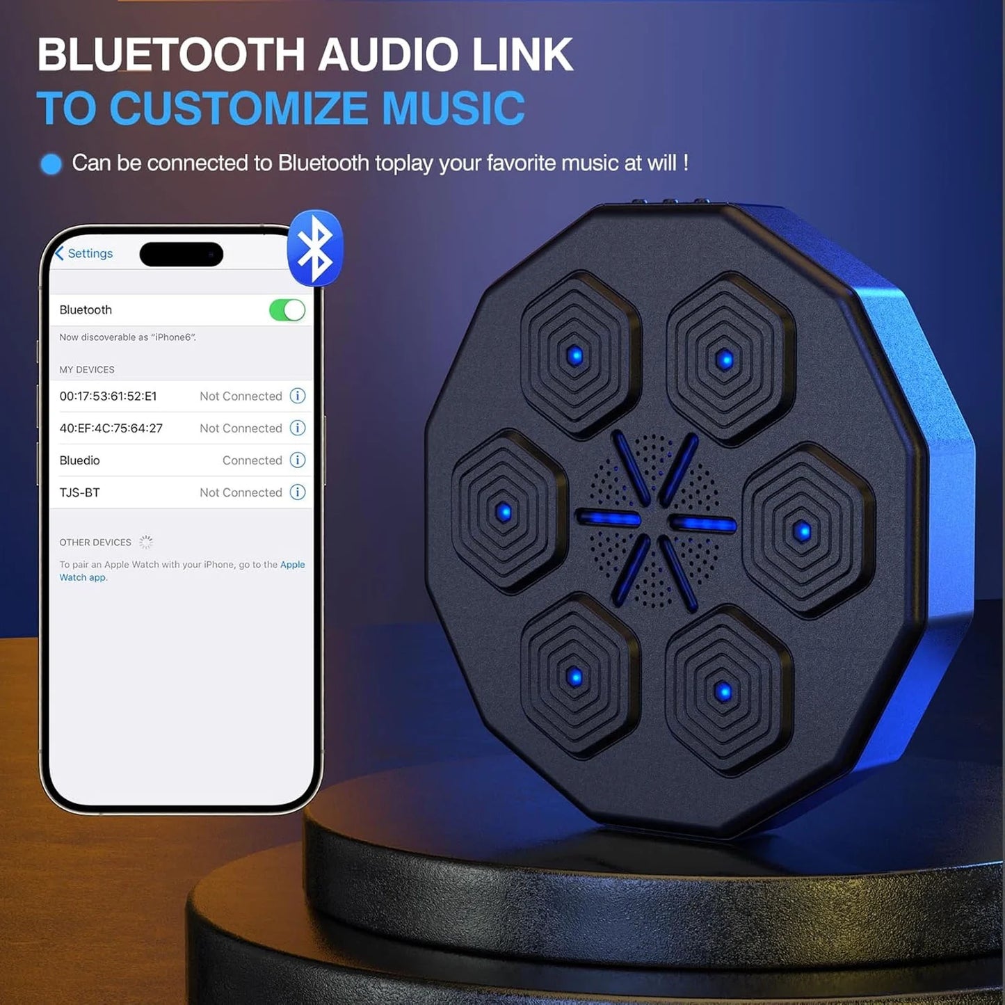 Music Boxing Machine, New Smart Bluetooth Music Boxing Parent-Child Games, Wall-Mounted Exercise Equipment, Music Boxing Target Workout Punching Equipment for Kids and Adults