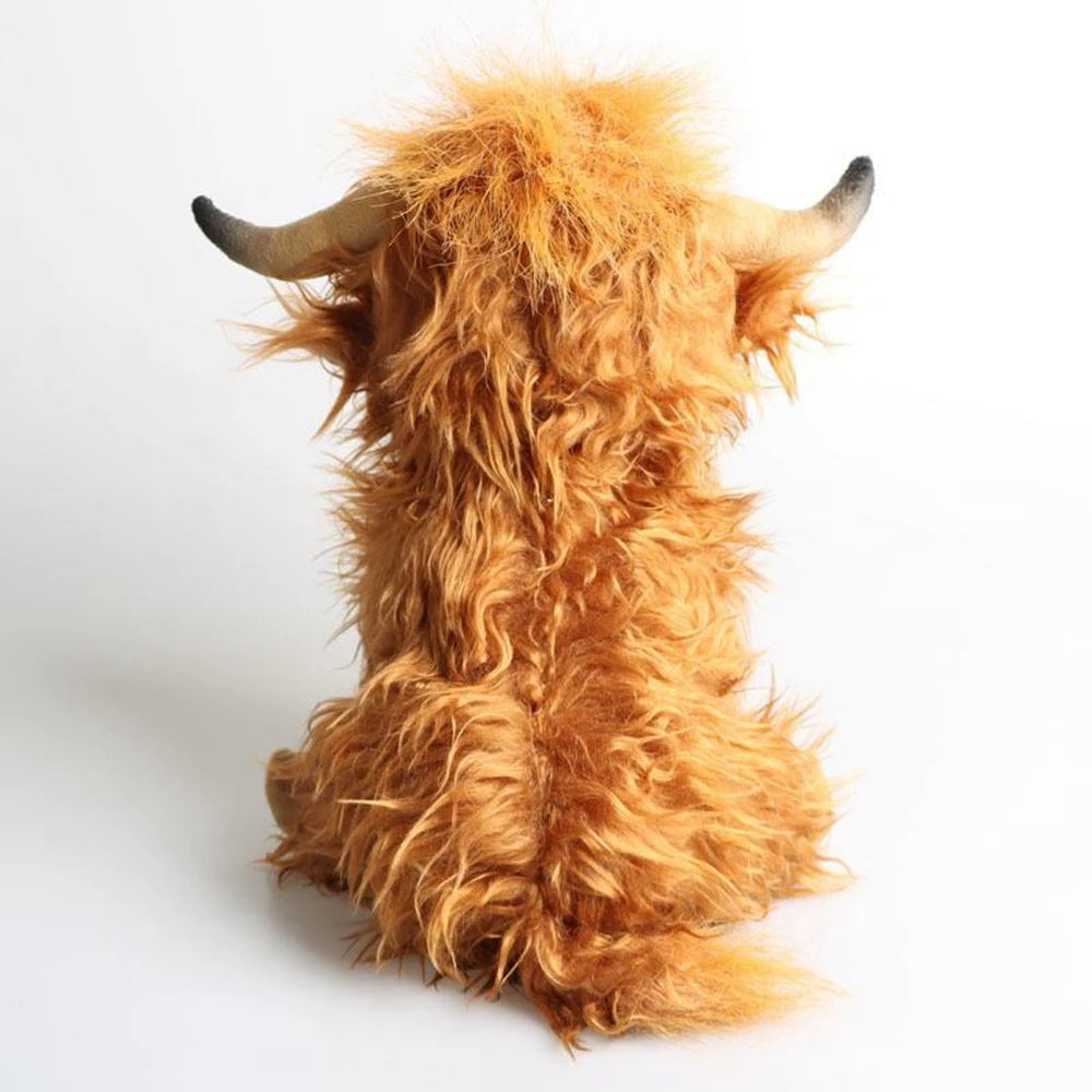 25Cm Simulated Scottish Highland Cow Plush Toy Blue Variant Cute Fairy Calf Baby Animal Child Birthday Christmas Gift