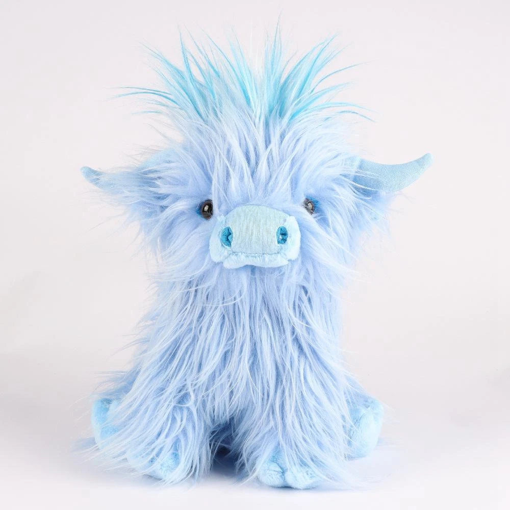 25Cm Simulated Scottish Highland Cow Plush Toy Blue Variant Cute Fairy Calf Baby Animal Child Birthday Christmas Gift