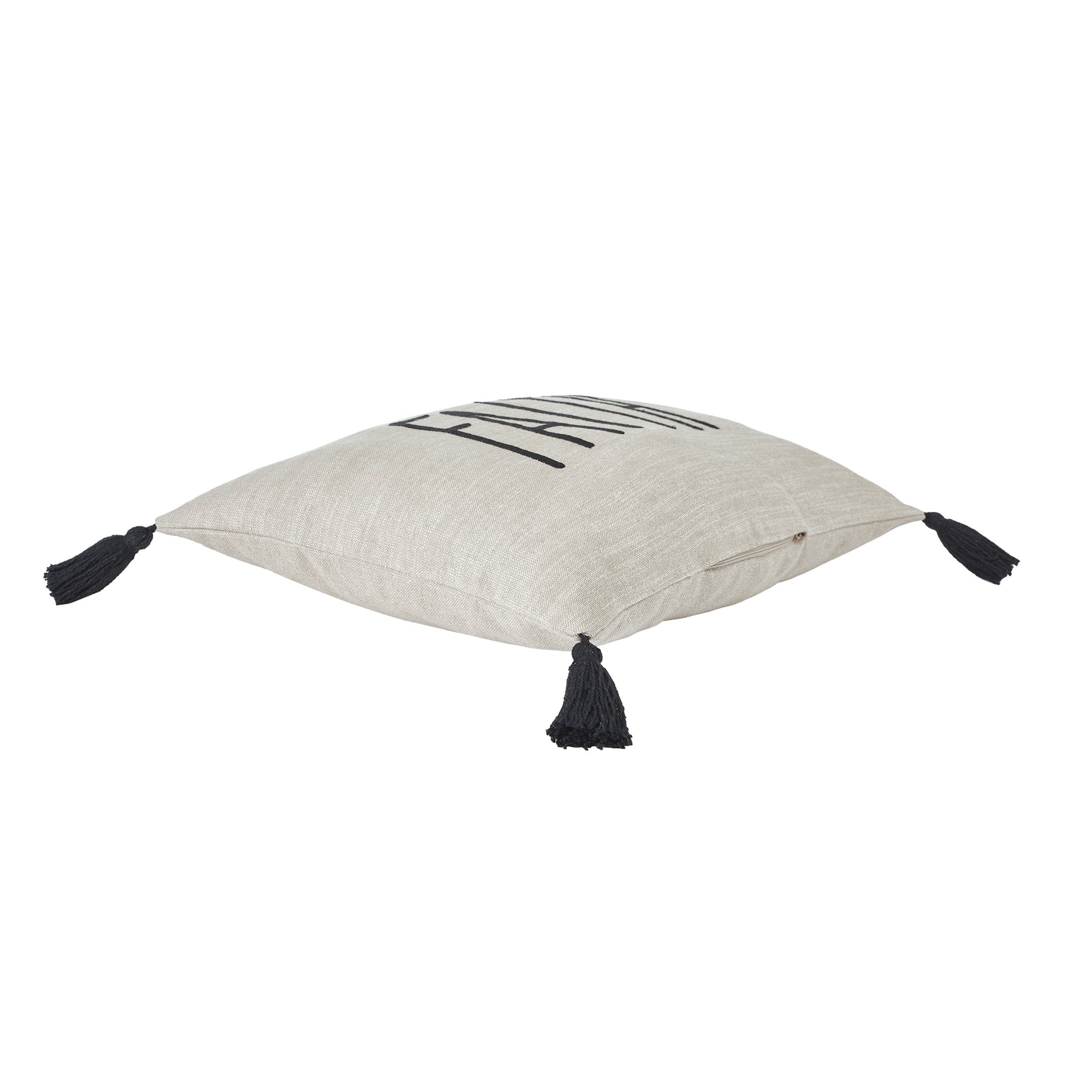 Faith Throw Pillow, 14 X 20, Tan & Black