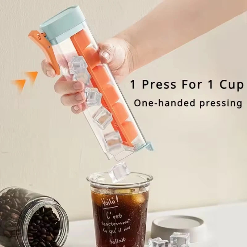 Ice Cube Mold One Hand Press Type Ice Storage Box Ice Cube Tray DIY Ice Cube Maker Mold Household Ice Making Box Barware Tool