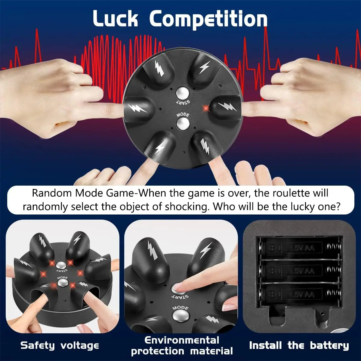 Six Finger Lie Detector Finger Click Decompression Party, Electric Miracle Toy Family Party Creative Toy