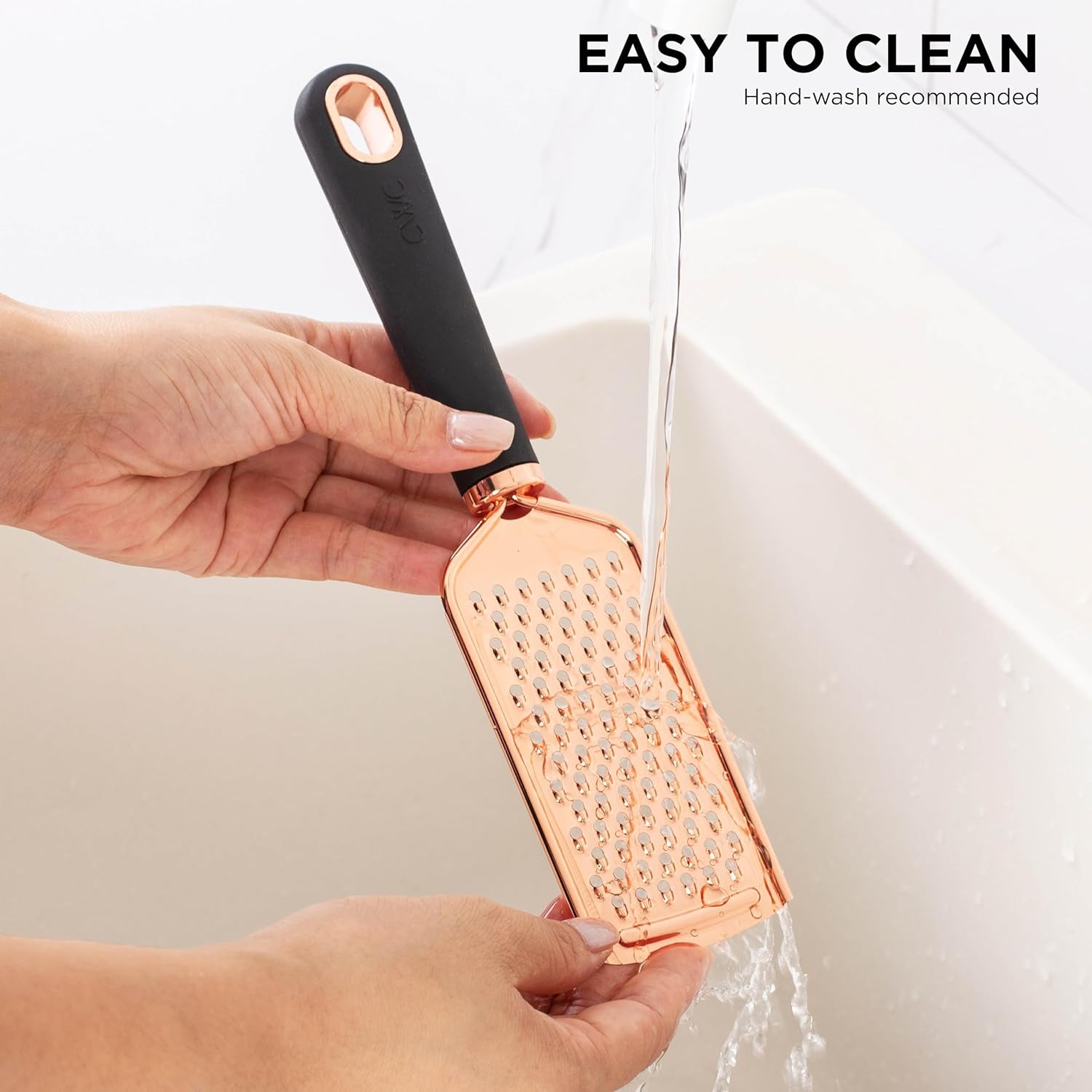 Kitchen Gadget Set Copper Plated Stainless Steel Utensils with Soft Touch Handles, Copper Black, 7 Pieces