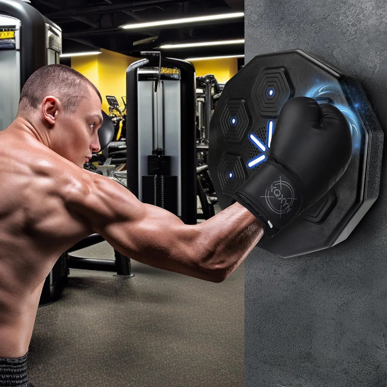 Music Boxing Machine, New Smart Bluetooth Music Boxing Parent-Child Games, Wall-Mounted Exercise Equipment, Music Boxing Target Workout Punching Equipment for Kids and Adults