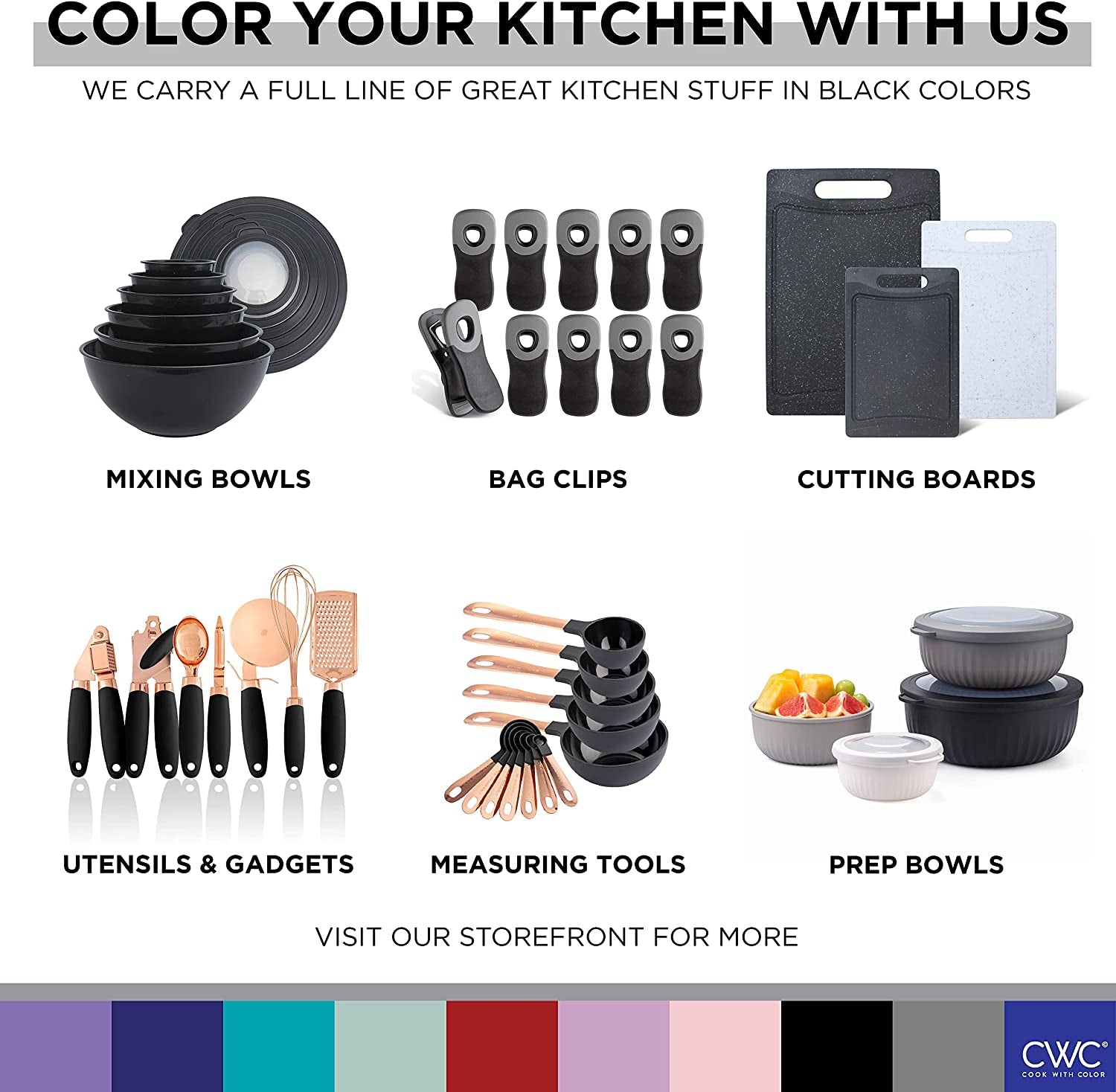 Kitchen Gadget Set Copper Plated Stainless Steel Utensils with Soft Touch Handles, Copper Black, 7 Pieces