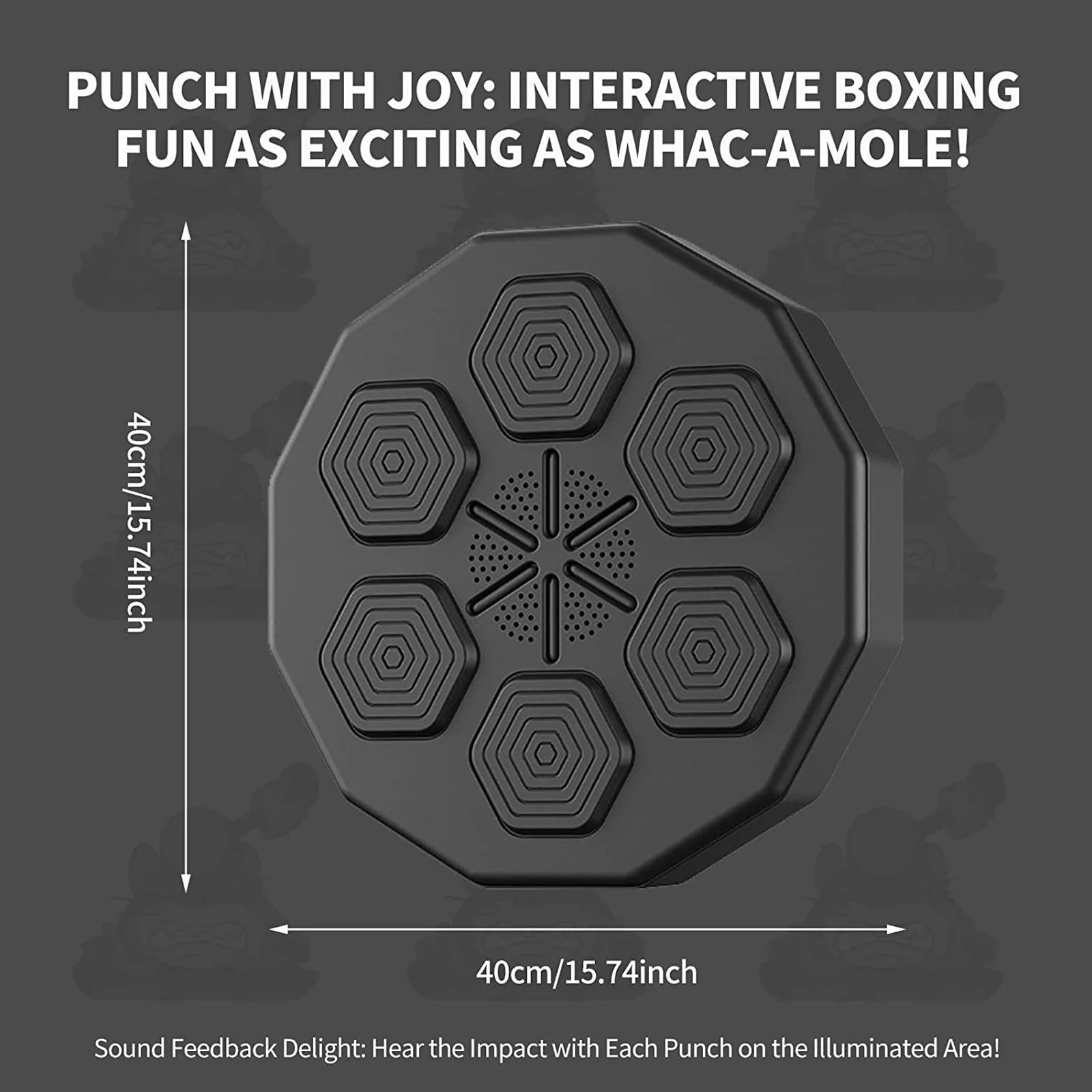 Music Boxing Machine, New Smart Bluetooth Music Boxing Parent-Child Games, Wall-Mounted Exercise Equipment, Music Boxing Target Workout Punching Equipment for Kids and Adults