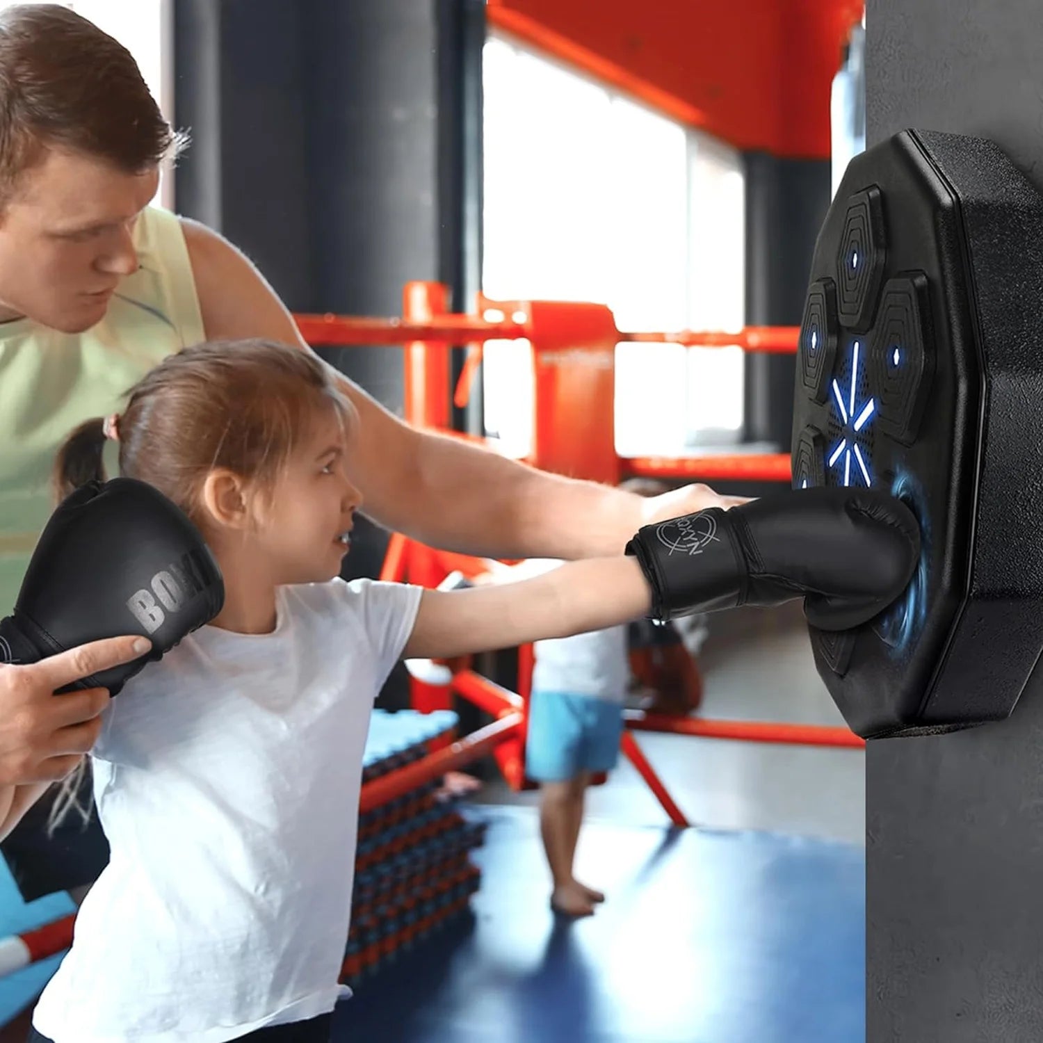 Music Boxing Machine, New Smart Bluetooth Music Boxing Parent-Child Games, Wall-Mounted Exercise Equipment, Music Boxing Target Workout Punching Equipment for Kids and Adults