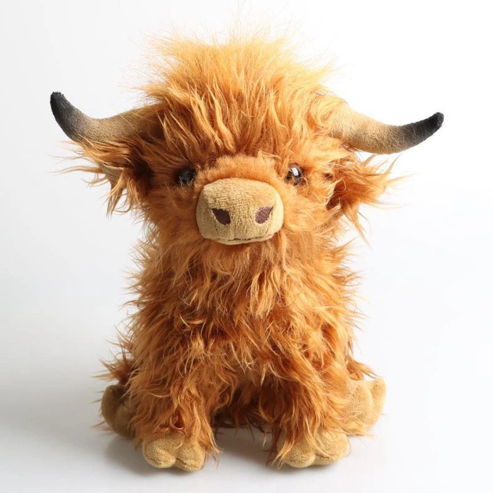 25Cm Simulated Scottish Highland Cow Plush Toy Blue Variant Cute Fairy Calf Baby Animal Child Birthday Christmas Gift