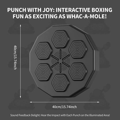 Music Boxing Machine, New Smart Bluetooth Music Boxing Parent-Child Games, Wall-Mounted Exercise Equipment, Music Boxing Target Workout Punching Equipment for Kids and Adults